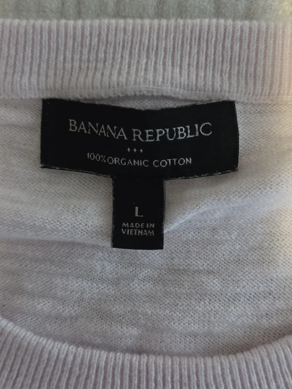 Banana Republic Pale Pink Organic Cotton Crewneck Sweater, Size Large